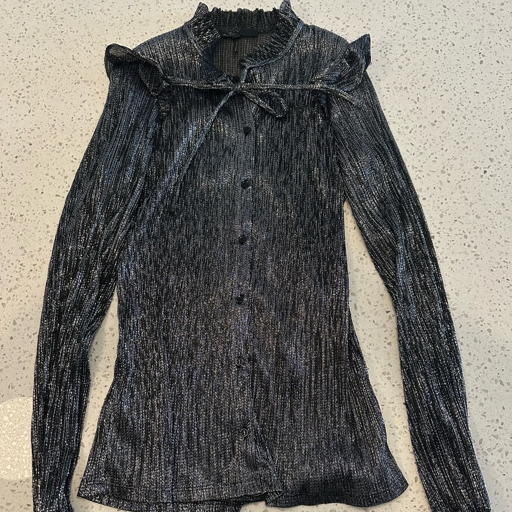 Maje Size 1 Metallic Button Down